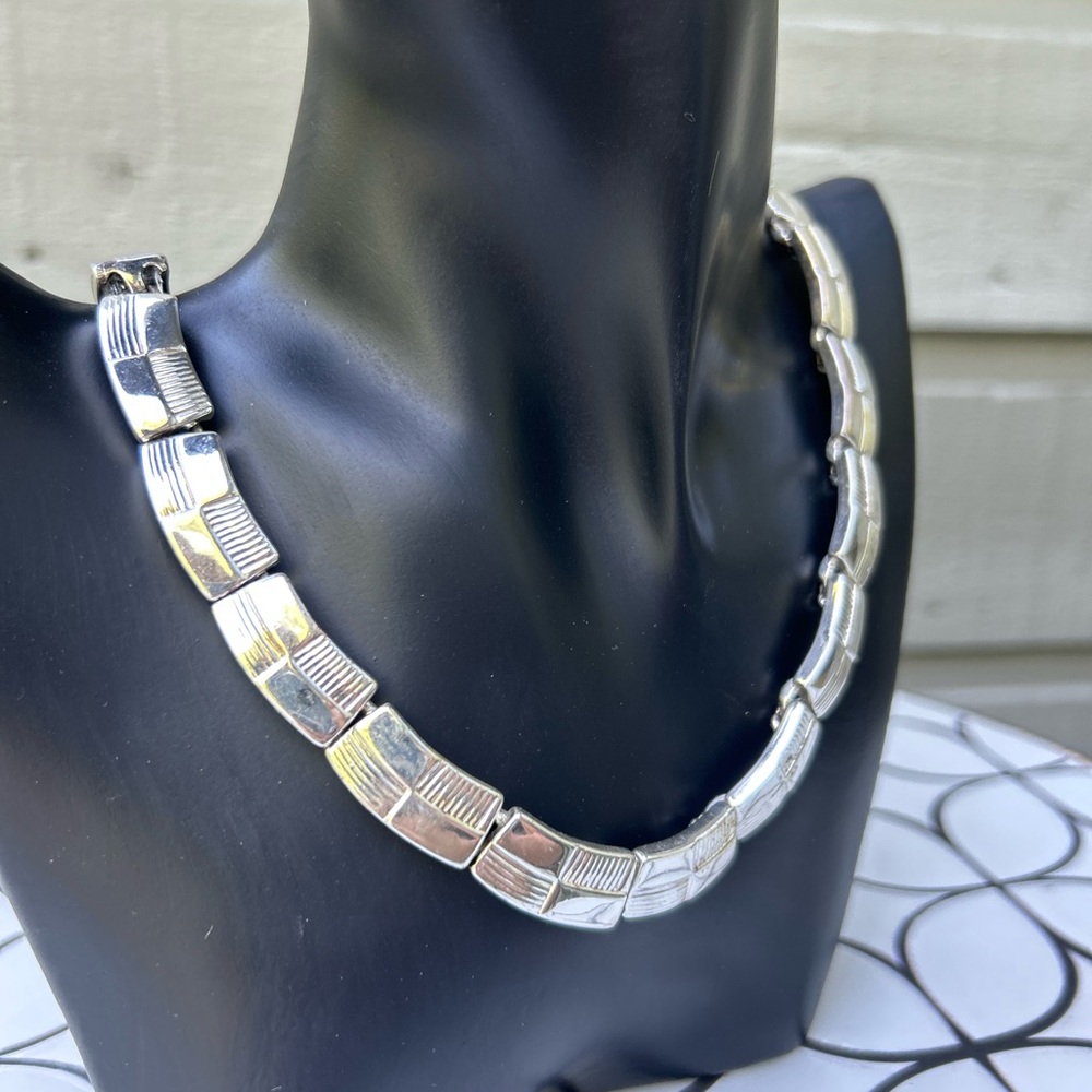 SOLD - Vintage NAPIER Square link necklace ~ 1980